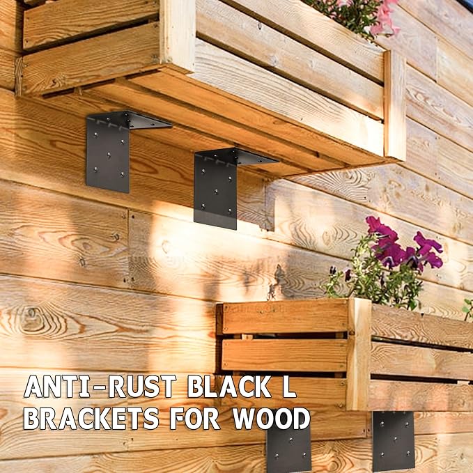 4 PCS Heavy Duty Steel Corner Brackets, DIY L Shelf Brackets, Metal Joint - Image 6