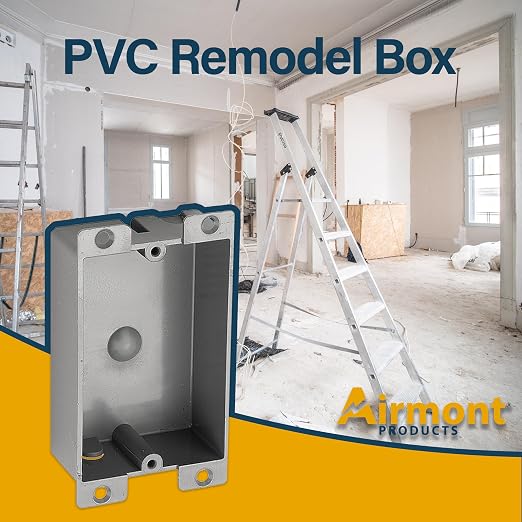 Plastic Electrical Box, Shallow Remodel Box, 8 Cubic Inch Grey Outlet Box - Image 8