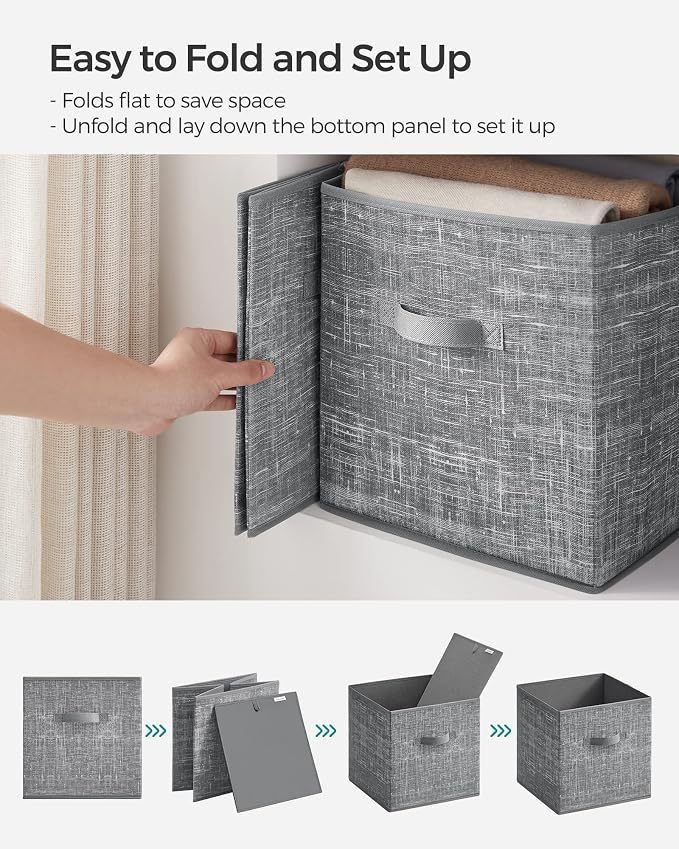 SONGMICS Storage Cubes, 13-Inch Foldable Closet Organizers | Non-Woven Fabric - Image 6