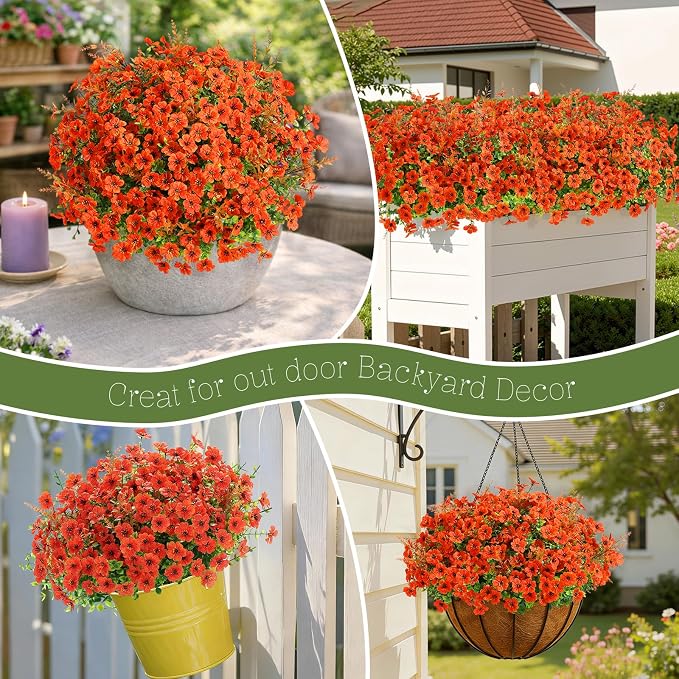 SHareconn 24Pcs Artificial Fall Flowers UV Resistant Fake Mums - Image 9