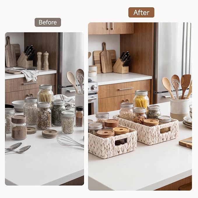 StorageWorks Wicker Baskets for Storage, Wicker Storage Baskets for Shelves - Image 6
