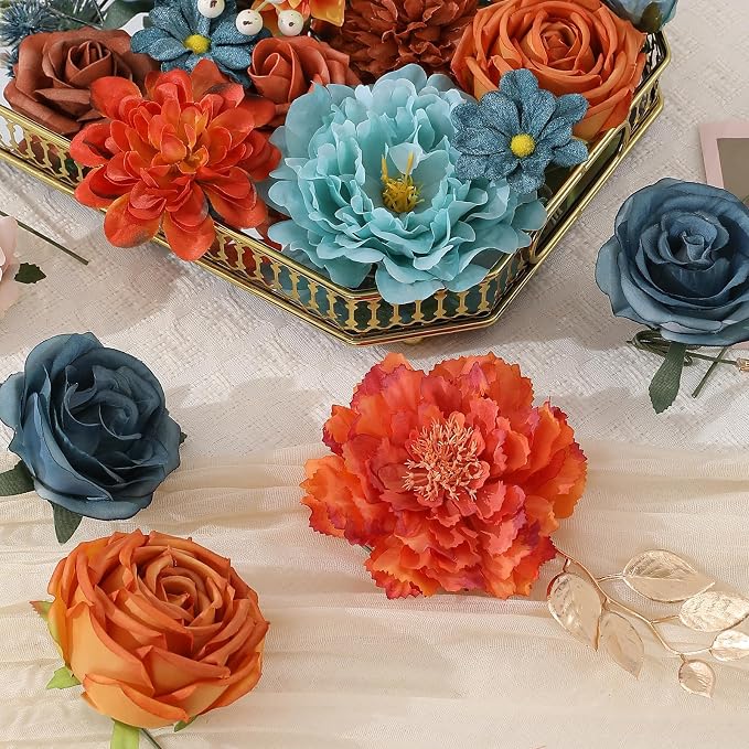 Artificial Flowers Fake Rose Flowers Dahlia - Image 8