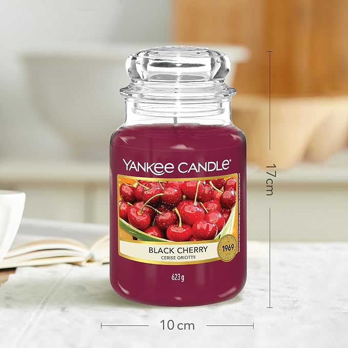 Yankee Candle Black Cherry Scented Classic 22oz Large Jar Single Wick Candle - Image 4