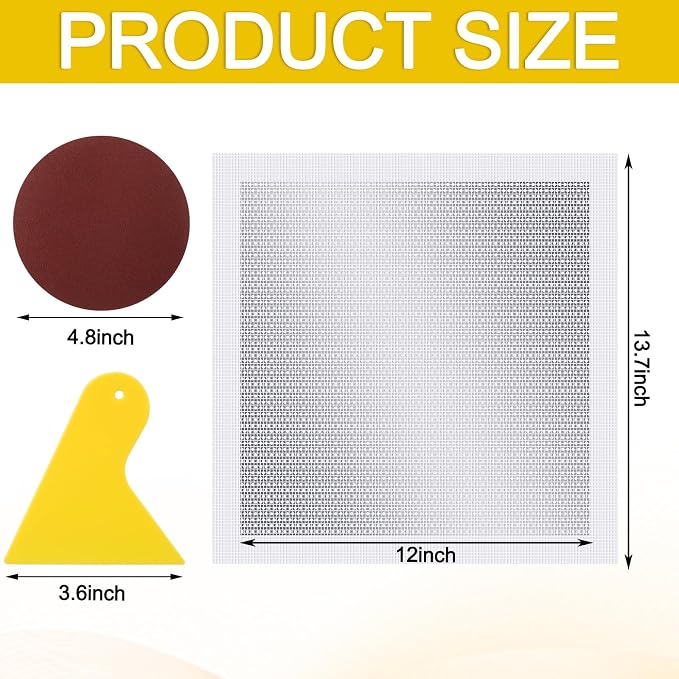 Yaocom 4 Pcs 12x12 Inch Drywall Repair Kit Self Adhesive Mesh Drywall Repair - Image 3