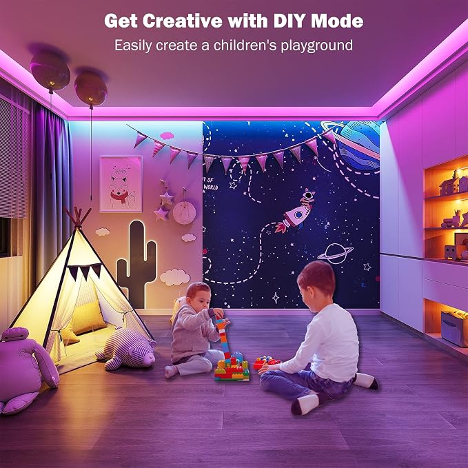 Led Lights for Bedroom 100 ft Music Sync Color Changing RGB Led Strip Lights - Image 5