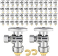 50PC EFIELD Push Fit Angle Stop Valve, 1/2 Push x 3/8 Inch Compression | 1/4 by EFIELDPEXTUBING