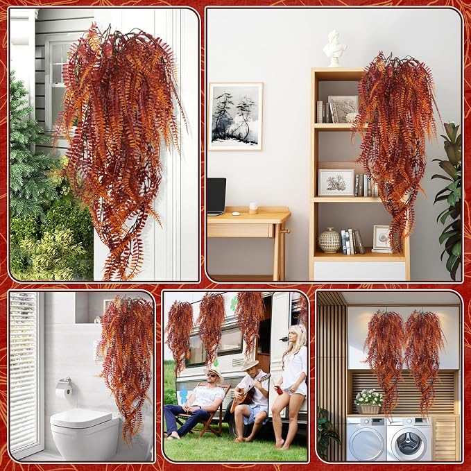 2-Pack Fake Hanging Plants, Faux Hanging Plant Artificial Greenery - Image 6