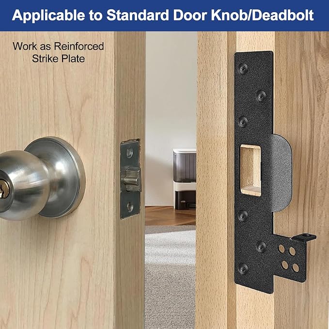 Door Strike Plate with Barricade Pins, Heavy Duty | Forced Entry Resistance - Image 2