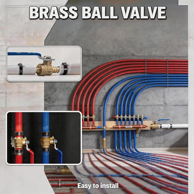 ‌VANCOCO PEX A Ball Valve 3/4", Lead-Free Brass PEX Shut Off Valve 3/4 inch - Image 4