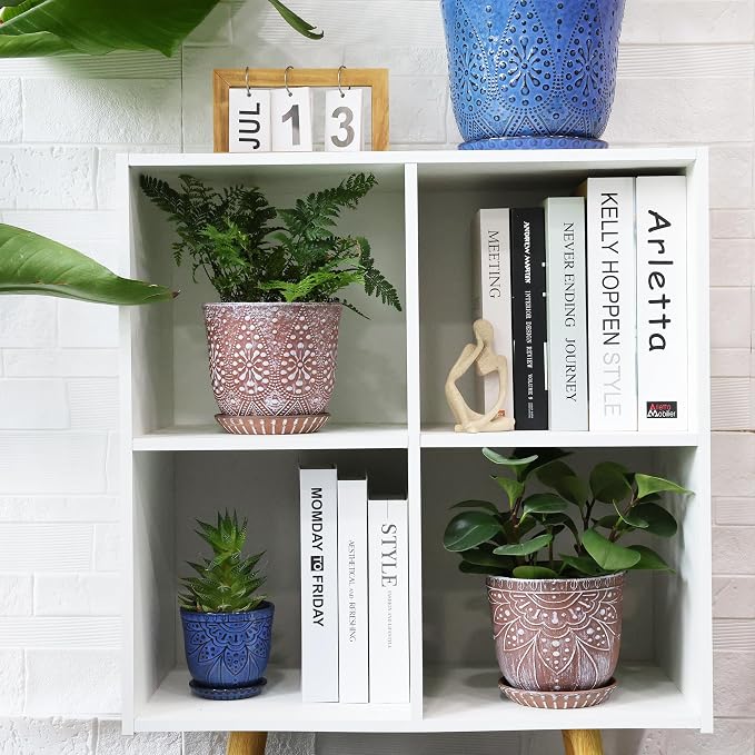 Gepege Ceramic Plant Pots, 6 Inch Indoor Planters - Image 5