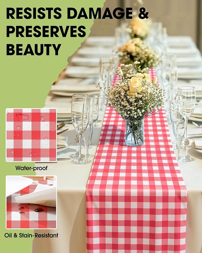 Pureegg Gingham Plastic Table Runners - Image 3