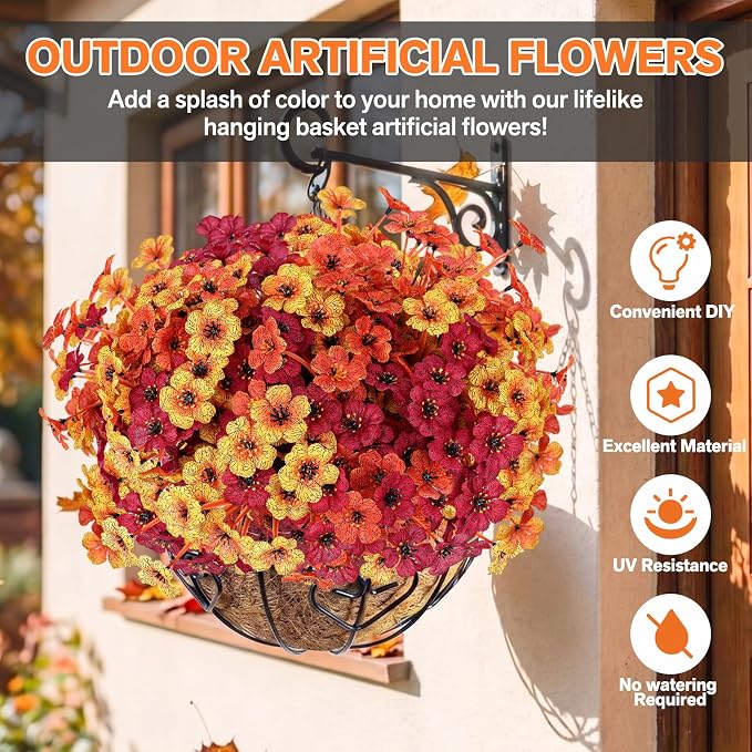 Powbrace 60 Pack Artificial Fall Flowers Mums - Image 2