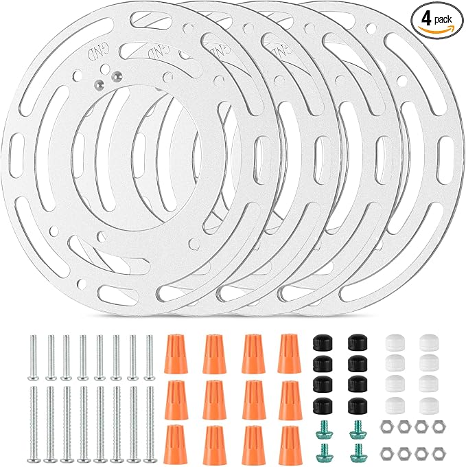 4 Pack Universal Light Fixture Mounting Bracket, 4 Inch Diameter | Ceiling by Tovmey