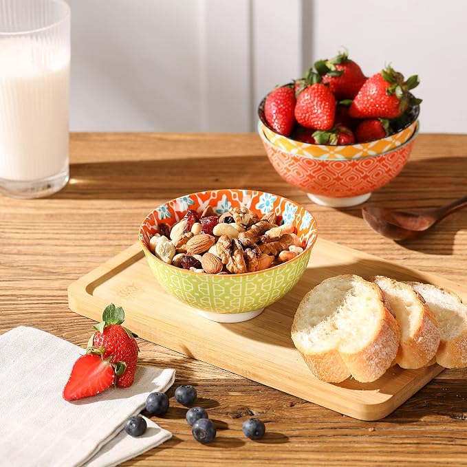 Metahom Small Ceramic Bowls, Colorful Dessert Bowls 10 Oz, 4.75" Decorative - Image 6