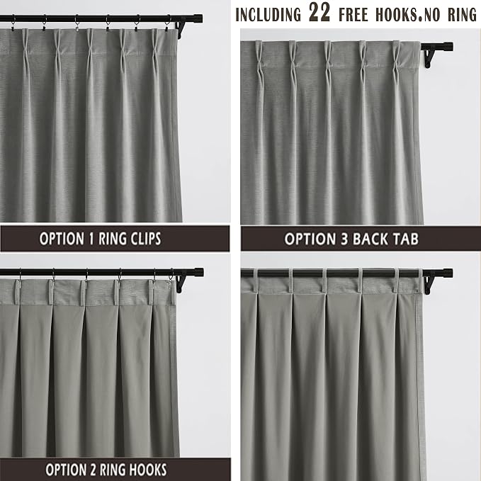 Kayne Studio Pewter Gray Velvet Pinch Pleated Back Tab Curtains 102 Inches | - Image 3