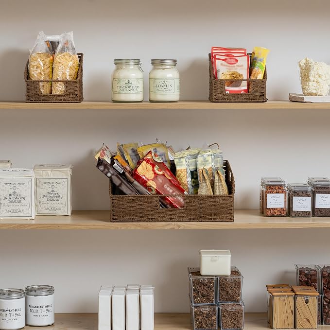 StorageWorks Pantry Storage Baskets, Shelf Baskets, Wicker Baskets - Image 5