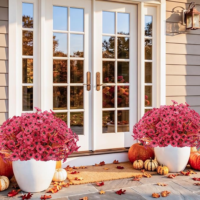 Powbrace 22 Pack Artificial Fall Flowers Mums - Image 6