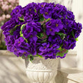 lovemoon 16 Pcs Artificial Geranium Plant Realistic Purple Silk Flowers by Lovemoon