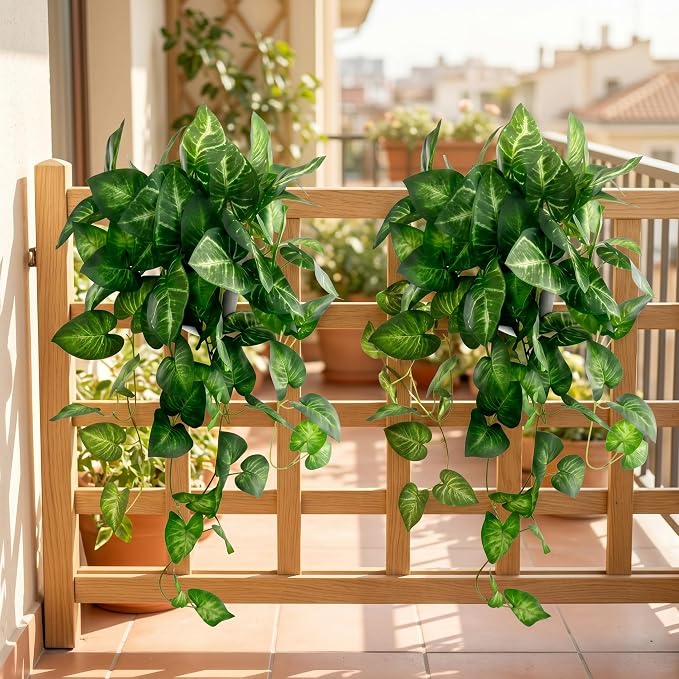Artificial Pothos Hanging Plant, Office Decor - Image 7