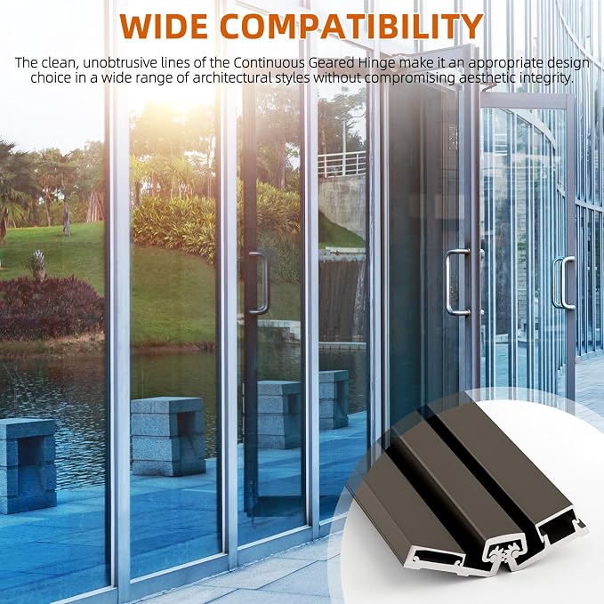 2 Pcs 83" Heavy Duty Continuous Hinge Y, Full Surface Anodized Aluminum - Image 6