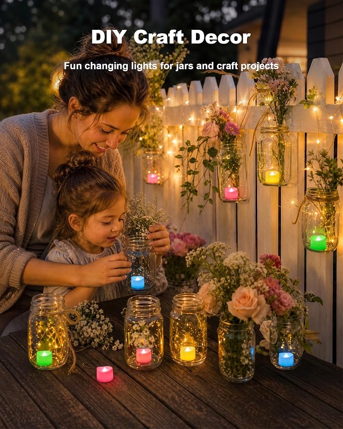 Homemory 50-Pack 7-Color Changing Flameless Tea Light Candles, 200+ Hours | - Image 5