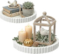 FGU 2 Pack Round Wood Decorative Trays by Unknown