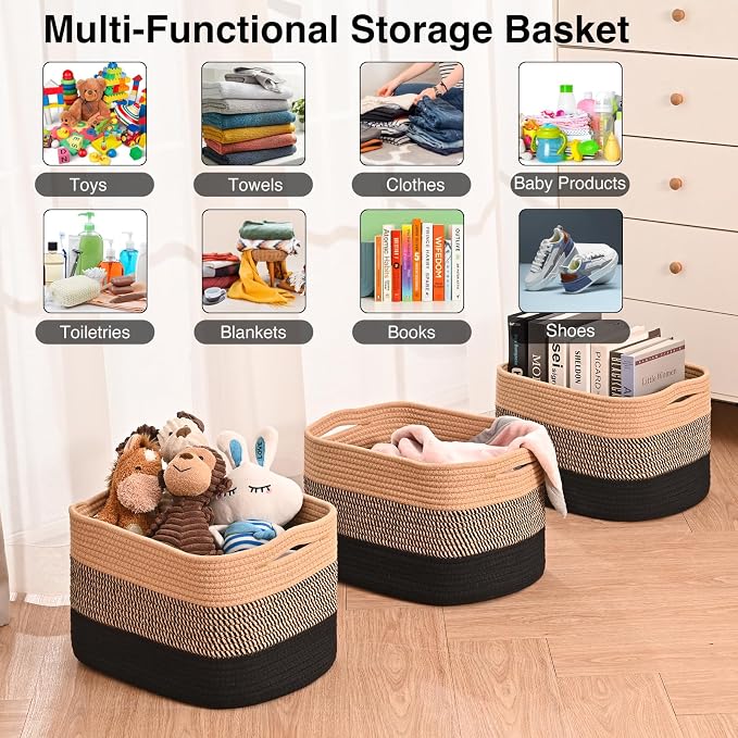 ICERZCZ Storage Baskets for Organizing Shelves, Decorative Baskets for Storage - Image 4