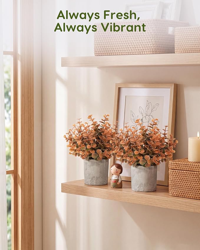 Velener Small Fake Eucalyptus Plant Artificial Potted Plants Indoor - Image 9