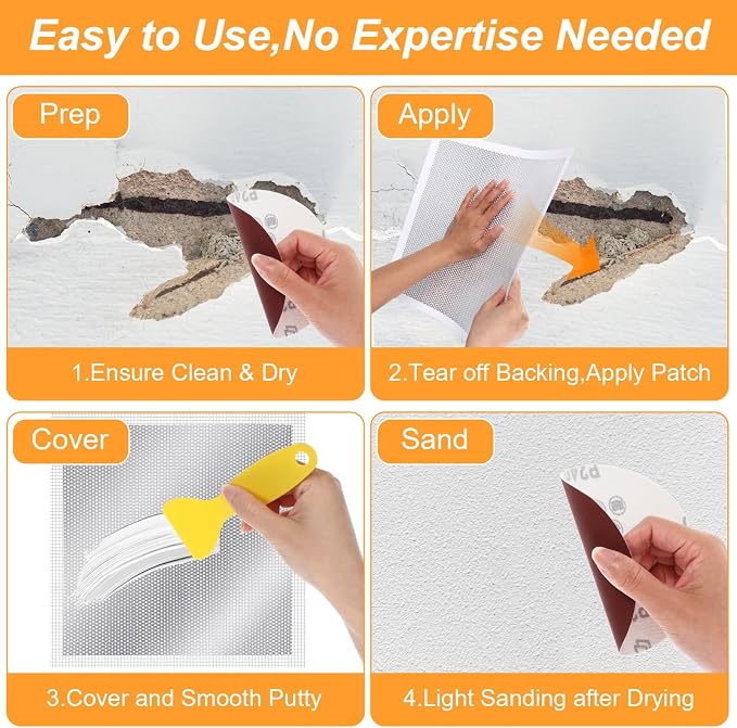 Drywall Repair Kit 13" Drywall Patch Kit Large Hole 8Pcs Wall Patch Repair - Image 6