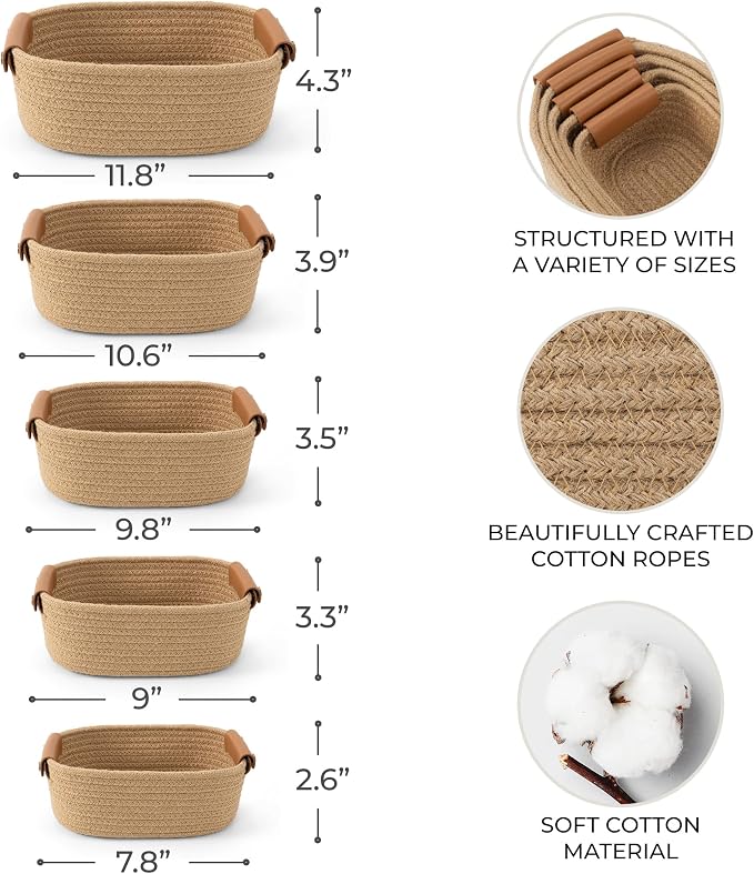 Beautiful Storage Basket Set of 5 - Image 3