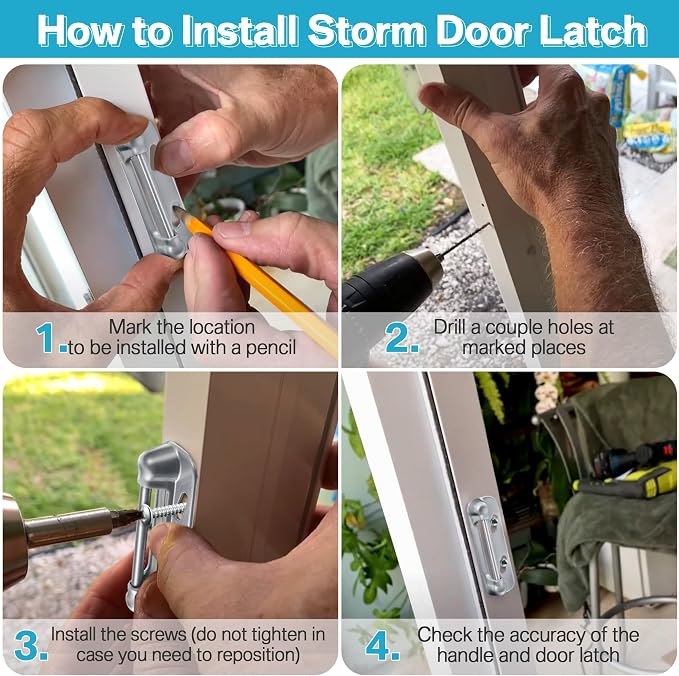 Enhon 3 Pack Screen Door Spring Strike Plate | Spring Loaded Screen and Storm - Image 5