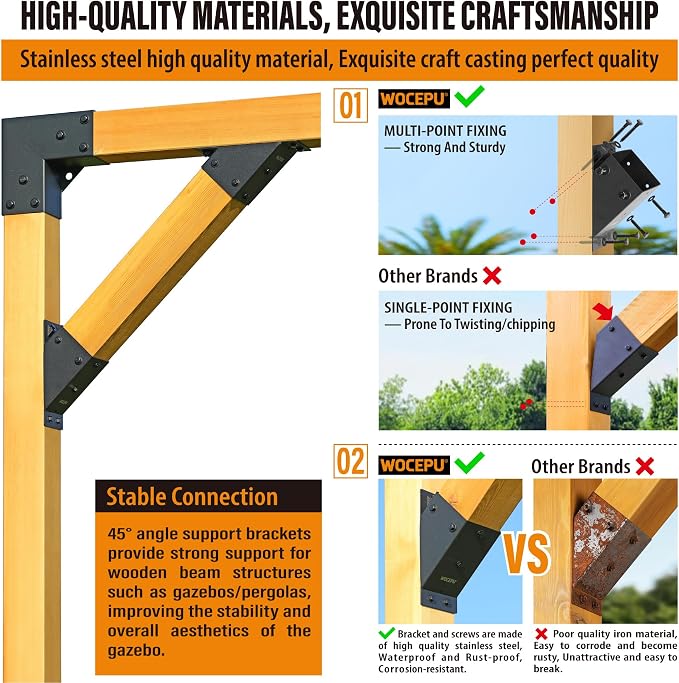 2pack 4x4 Degree Angle Support Brackets, - Image 3