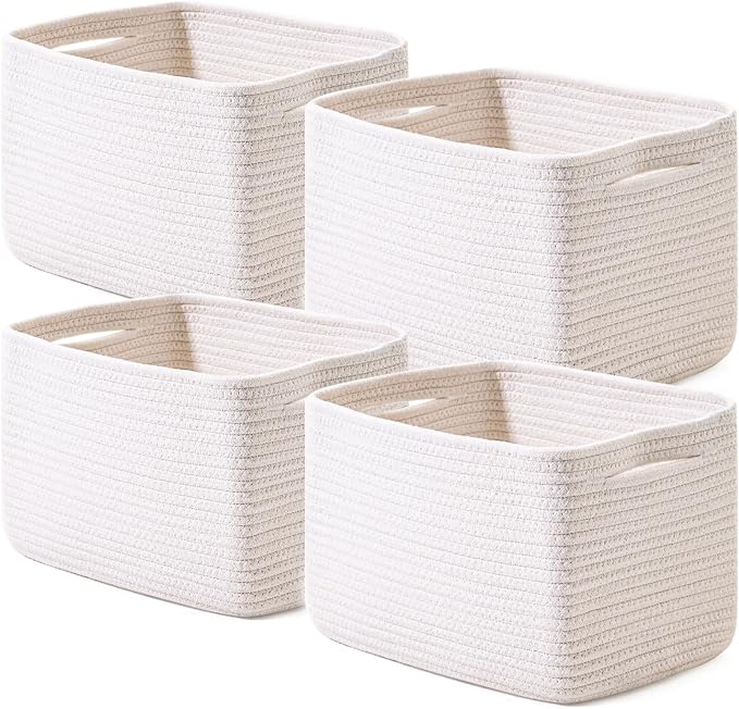 ICERZCZ Storage Baskets for Organizing 12.5"x9.1"x7.9" Off White | Storage Bin by ICERZCZ