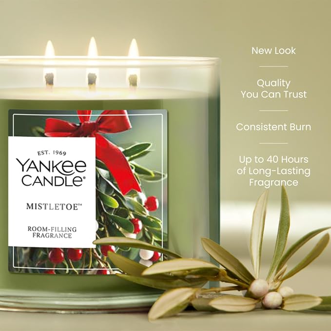 Yankee Candle Mistletoe, Scented Candle, 14.5oz 3-Wick Candle Jar - Image 4