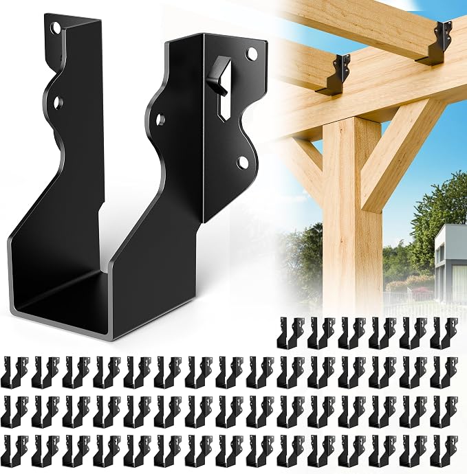 50 Pcs Black 2x4 Joist Hanger, LU24 18 Gauge Double Shear Face Mount Joist by Chenteel