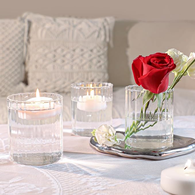 ComSaf Small Glass Cylinder Vases 6 Pcs 3.9 Inch, Home Accent, Wedding Decor - Image 7