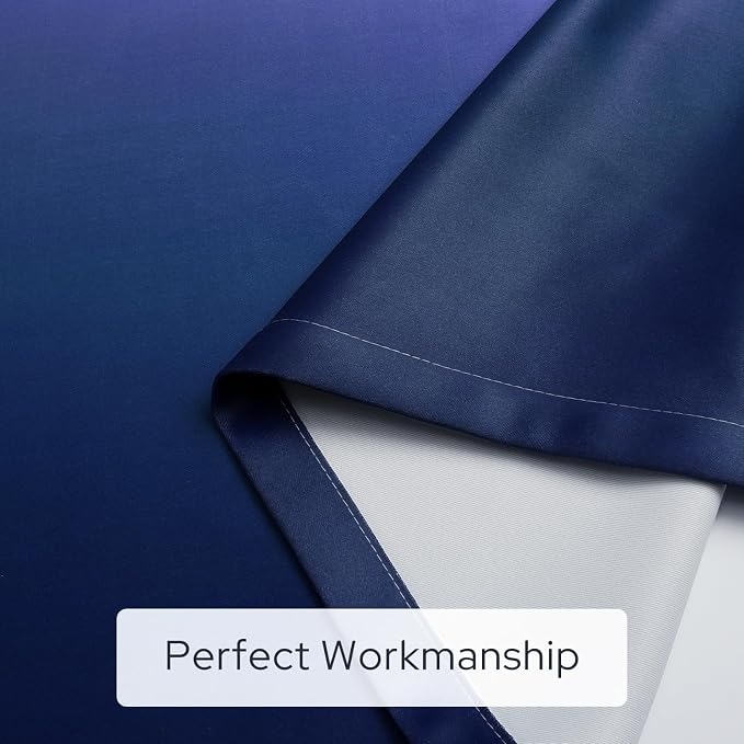 HOMEIDEAS Navy Blue Ombre Blackout Curtains, 52 X 84 Inch Length Gradient Color - Image 8