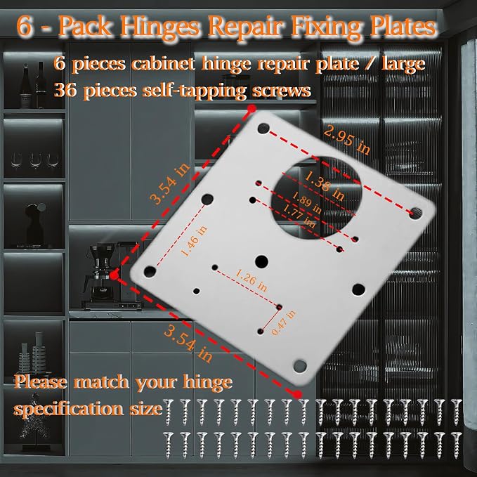 Cabinet Hinge Repair Plate, Hinges Repair Fixing Plate Cabinet Repair Board | 6 - Image 5