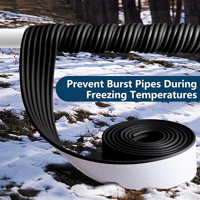 16.4 Ft x 3.2'' Water Pipe Insulation Tape, Winter Foam Pipe Insulated Wrap | - Image 4