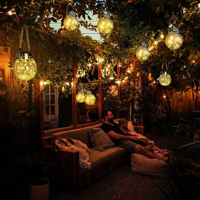 ROSHWEY Solar Lantern, 2 Pack Outdoor Lanterns - Image 2