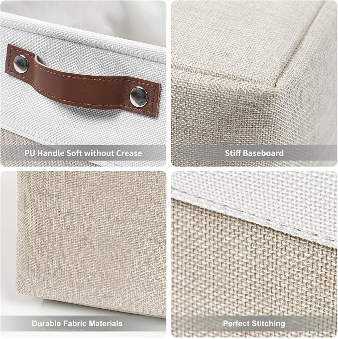 Collapsible Fabric Storage Cubes 11x11 Cube Storage Bins, 4 Pack Closet Baskets - Image 5