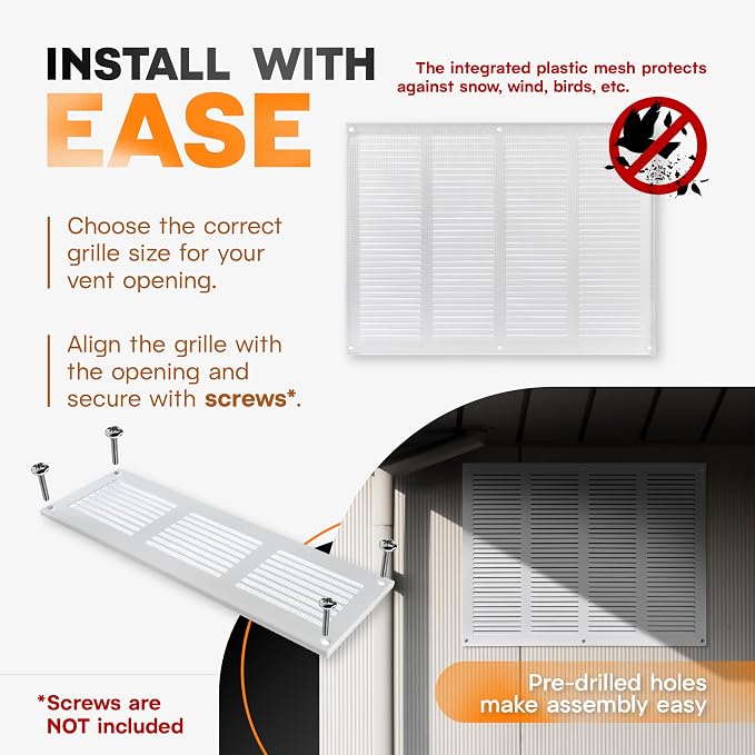 16 x 12 Inch White Galvanized Steel Return Air Register Vent Cover, AC Vent - Image 4