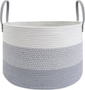 JMvicyroam 65L Extra Large Machine Washable Cotton Rope Blanket Basket | by JMvicyroam