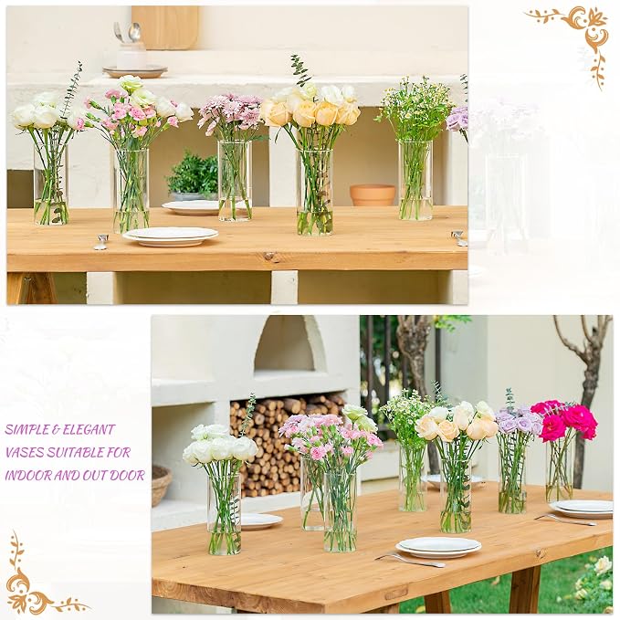 7pcs Glass Cylinder Vases for Centerpieces - Image 6