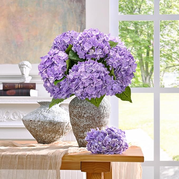 Hydrangea Artificial Flowers, 21in Real Touch Artificial Hydrangea Flowers - Image 9