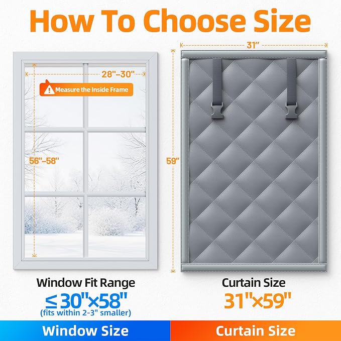 Window Insulation for Winter 31”×59” Thermal Insulated Window Cover | Window - Image 6