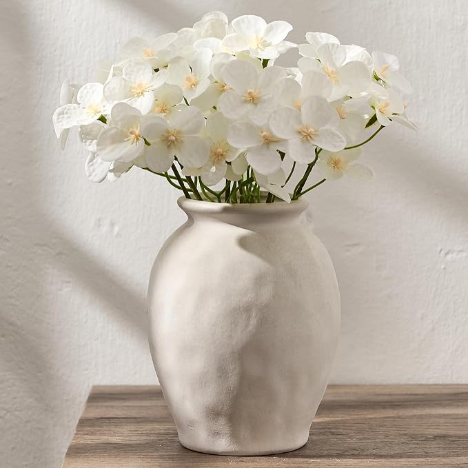 5.94" Ceramic Vase for Home Decor, Decorative Terracotta Farmhouse Rustic Vases by StylishHomeDecorforYou