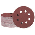 HARFINGTON 50 Pcs 5 Inch Sanding Discs 150 Grit Red Aluminum Oxide 8 Hole | by HARFINGTON