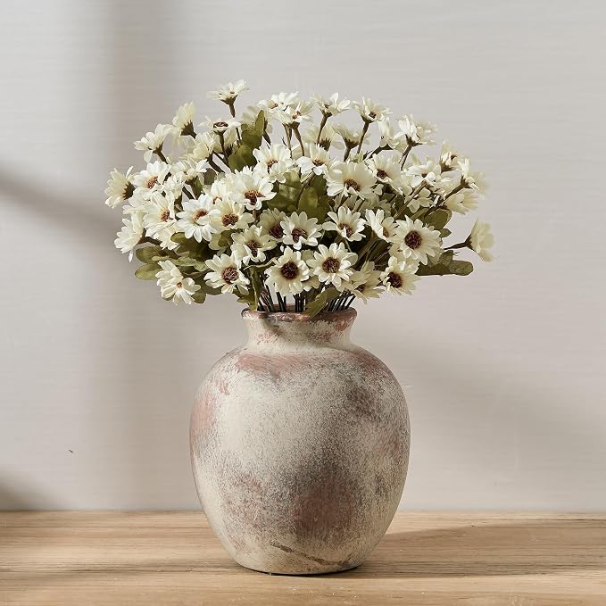 SIDUCAL Ceramic Decorative Flower Vase | 7.48 Inch Pottery Rustic Farmhouse - Image 4