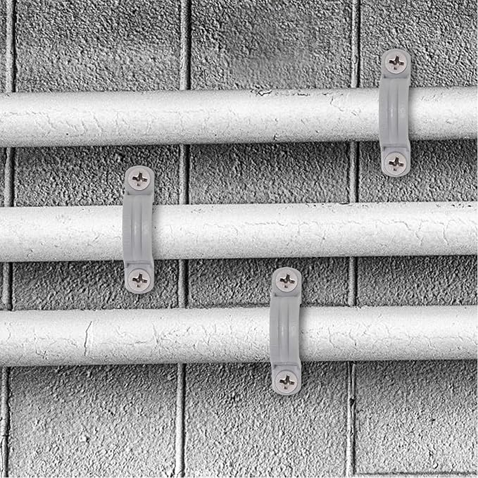 1/2 Inch PVC Pipe Strap, 2-Holes Conduit Pipe Clamps Plastic Pipe Supports - Image 7